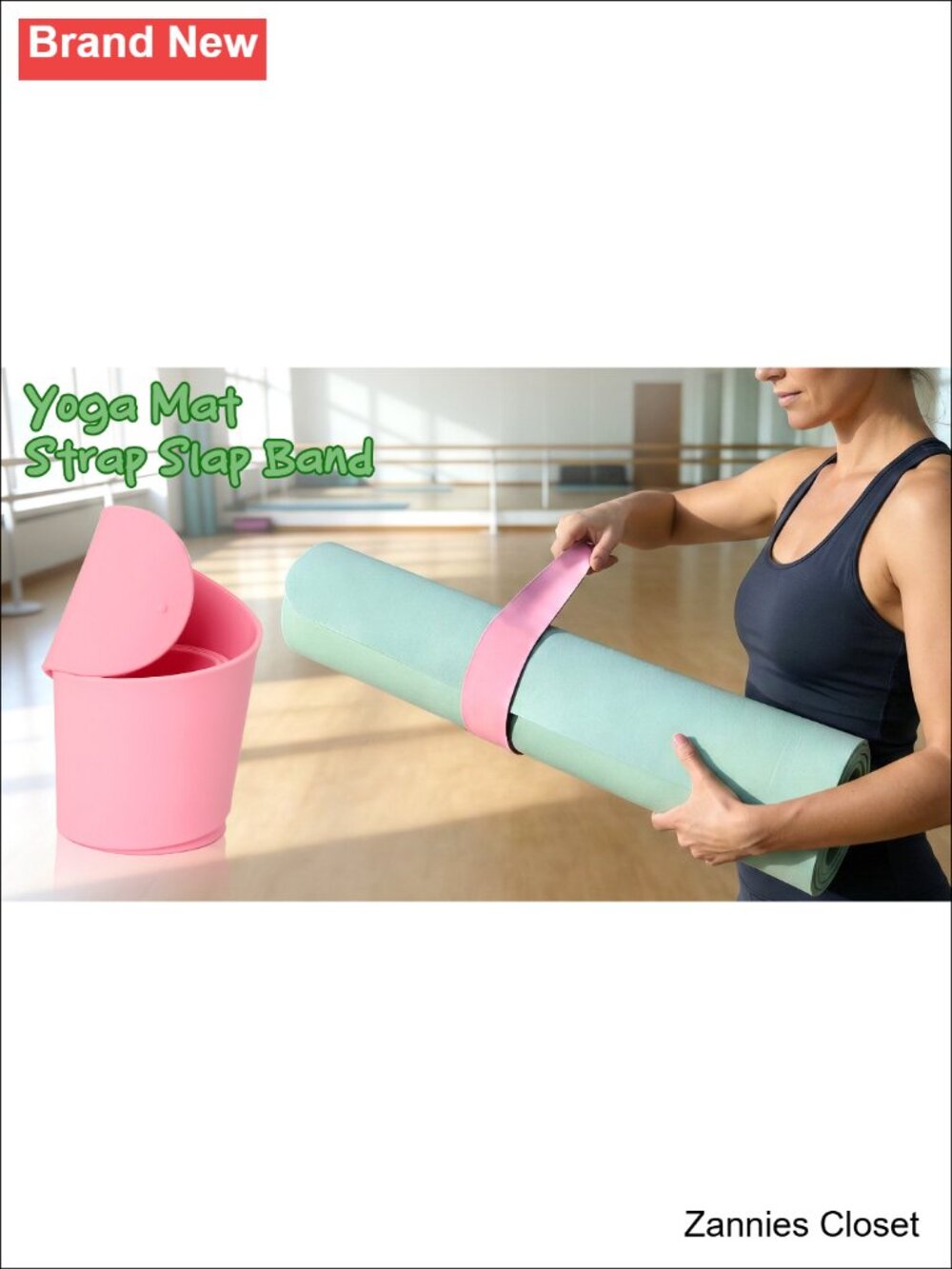 ✨ Silicone Yoga Mat Strap Slap Band One Snap Holder Secure Gym Accessory - Picture 3 of 6